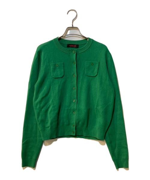 CABAN（キャバン）CABAN (キャバン) コットンカシミヤ クルーネックカーディガン グリーン サイズ:Sの古着・服飾アイテム