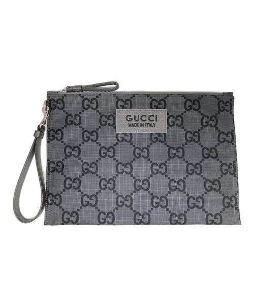 GUCCI（グッチ）GUCCI (グッチ) GGキャンバス クラッチバッグ グレーの古着・服飾アイテム