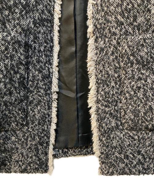 green label relaxing（グリーンレーベルリラクシング）green label relaxing (グリーンレーベルリラクシング) ノーカラーツイードジャケット グレー サイズ:36の古着・服飾アイテム