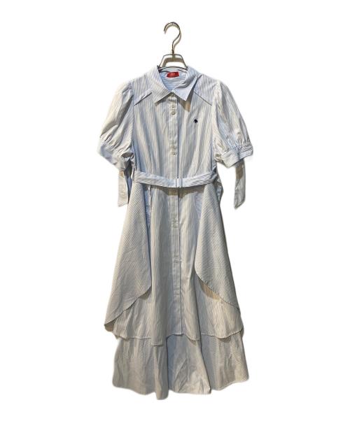 POLO（ポロ・ラルフローレン）POLO (ポロ) DazzliN (ダズリン) ヘムレイヤードシャツワンピース ブルー サイズ:Sの古着・服飾アイテム
