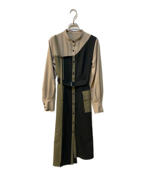 UNITED TOKYO（ユナイテッドトーキョー）UNITED TOKYO (ユナイテッドトーキョー) ビザリーブロッキングワンピース ベージュ×ブラック サイズ:1の古着・服飾アイテム