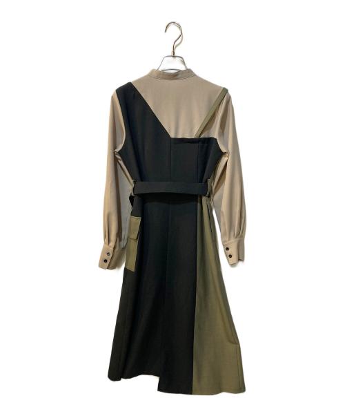 UNITED TOKYO（ユナイテッドトーキョー）UNITED TOKYO (ユナイテッドトーキョー) ビザリーブロッキングワンピース ベージュ×ブラック サイズ:1の古着・服飾アイテム