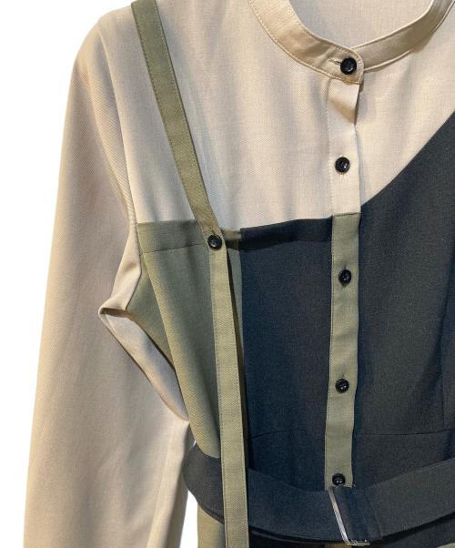 UNITED TOKYO（ユナイテッドトーキョー）UNITED TOKYO (ユナイテッドトーキョー) ビザリーブロッキングワンピース ベージュ×ブラック サイズ:1の古着・服飾アイテム