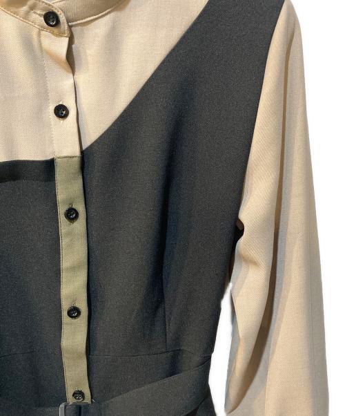 UNITED TOKYO（ユナイテッドトーキョー）UNITED TOKYO (ユナイテッドトーキョー) ビザリーブロッキングワンピース ベージュ×ブラック サイズ:1の古着・服飾アイテム