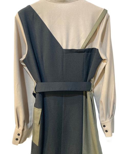 UNITED TOKYO（ユナイテッドトーキョー）UNITED TOKYO (ユナイテッドトーキョー) ビザリーブロッキングワンピース ベージュ×ブラック サイズ:1の古着・服飾アイテム