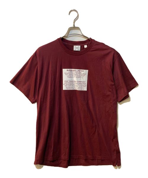 BURBERRY（バーバリー）BURBERRY (バーバリー) POP TRADING COMPANY (ポップトレーディングカンパニー) プリントTシャツ レッド サイズ:Lの古着・服飾アイテム