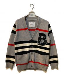 BURBERRY×POP TRADING COMPANY（バーバリー×ポップトレーディングカンパニー）の古着「Oakford Stripe Cardigan」｜グレー