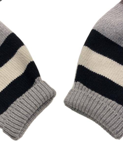 BURBERRY（バーバリー）BURBERRY (バーバリー) POP TRADING COMPANY (ポップトレーディングカンパニー) Oakford Stripe Cardigan グレー サイズ:xsの古着・服飾アイテム