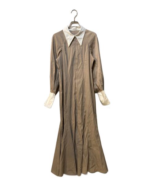 FRAY ID（フレイ アイディー）FRAY ID (フレイ アイディー) シャツカラーマーメイド ワンピース ベージュ サイズ:1の古着・服飾アイテム
