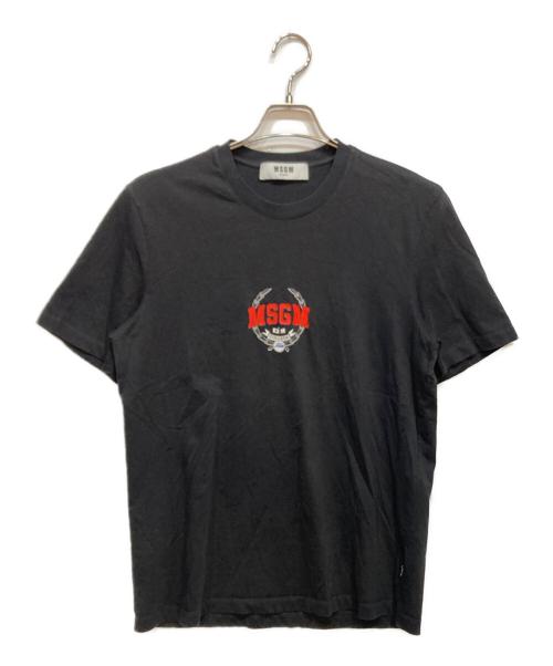 MSGM（エムエスジーエム）MSGM (エムエスジーエム) ロゴプリント クルーネック 半袖Tシャツ ブラック サイズ:Sの古着・服飾アイテム
