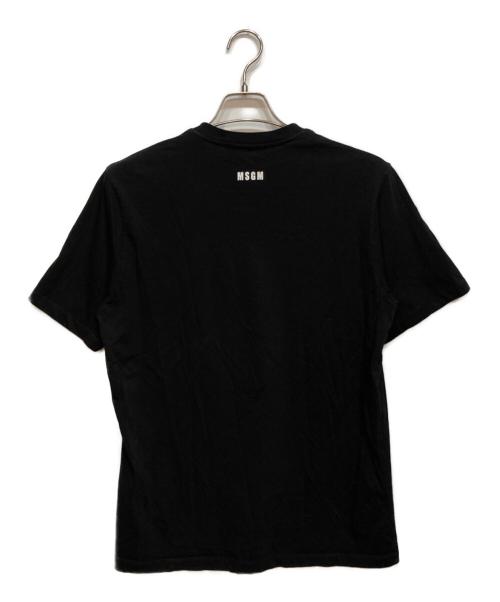 MSGM（エムエスジーエム）MSGM (エムエスジーエム) ロゴプリント クルーネック 半袖Tシャツ ブラック サイズ:Sの古着・服飾アイテム