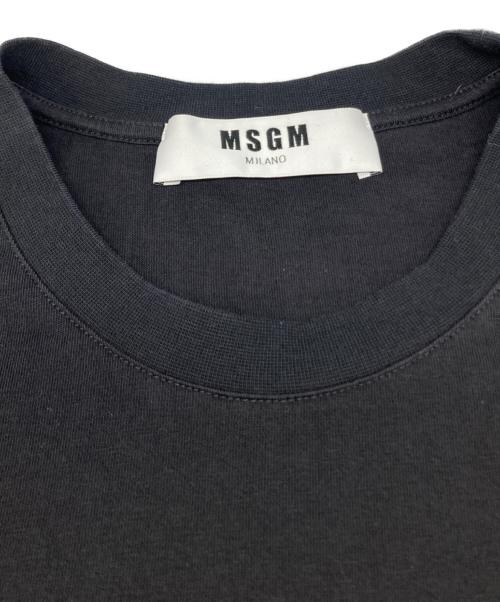 MSGM（エムエスジーエム）MSGM (エムエスジーエム) ロゴプリント クルーネック 半袖Tシャツ ブラック サイズ:Sの古着・服飾アイテム
