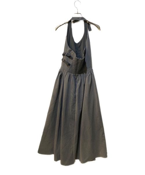 darich（ダーリッチ）darich (ダーリッチ) ホルターボリュームフレアロングワンピース グレー サイズ:Freeの古着・服飾アイテム