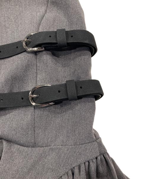 darich（ダーリッチ）darich (ダーリッチ) ホルターボリュームフレアロングワンピース グレー サイズ:Freeの古着・服飾アイテム