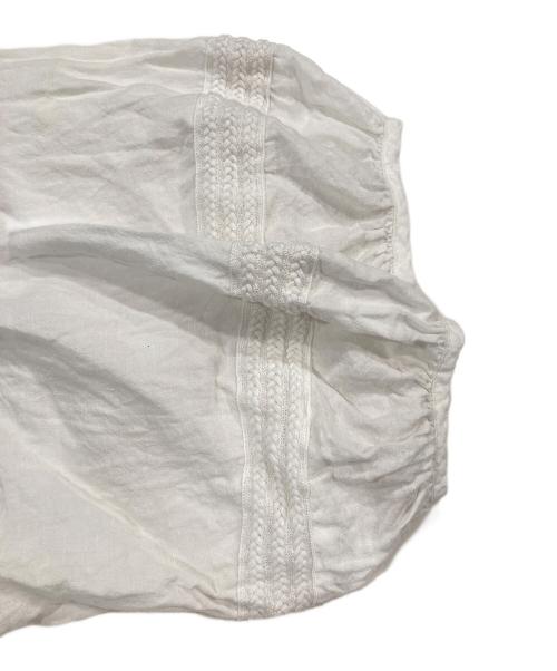 nest Robe（ネストローブ）nest Robe (ネストローブ) リネンレーススリーブブラウス ホワイト サイズ:Freeの古着・服飾アイテム