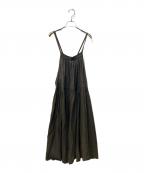 nest Robeネストローブ）の古着「水撚りリネンエプロンドレス」｜ブラウン