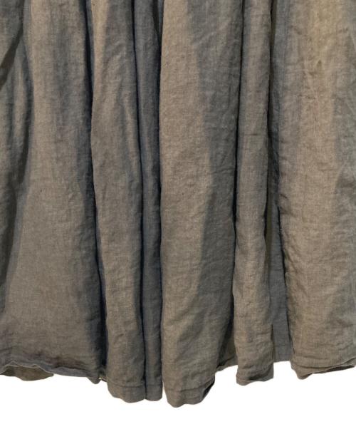 nest Robe（ネストローブ）nest Robe (ネストローブ) 水撚りリネンエプロンドレス ブラウン サイズ:Freeの古着・服飾アイテム