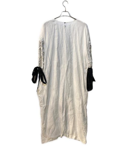 nest Robe（ネストローブ）nest Robe (ネストローブ) リネン ボリューム ワンピース ホワイト サイズ:Freeの古着・服飾アイテム