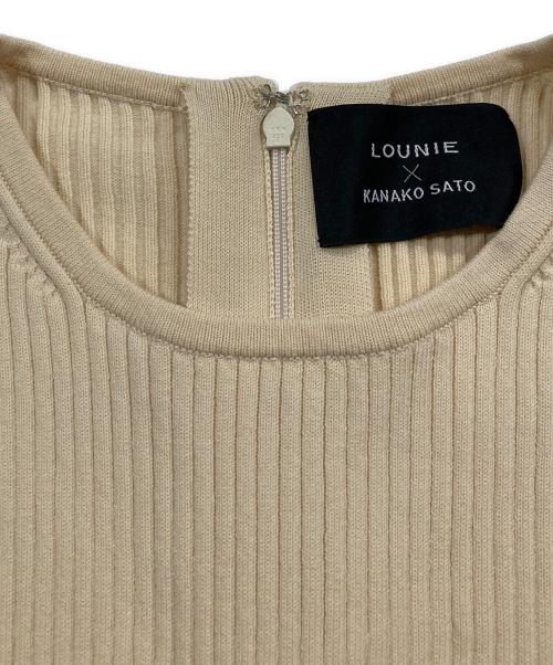 LOUNIE（ルーニー）LOUNIE (ルーニー) タフタドッキングニットワンピース ベージュ サイズ:Freeの古着・服飾アイテム