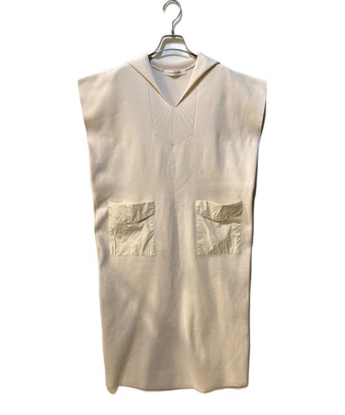 LOUNIE（ルーニー）LOUNIE (ルーニー) アウトポケットニットワンピース ベージュ サイズ:Freeの古着・服飾アイテム