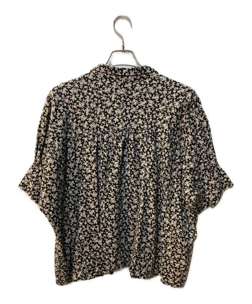 NOUVELLES DU PARADIS（ヌーヴェル ドゥ パラディ）NOUVELLES DU PARADIS (ヌーヴェル ドゥ パラディ) 綿麻フラワープリントワイドブラウス ブラック サイズ:38の古着・服飾アイテム