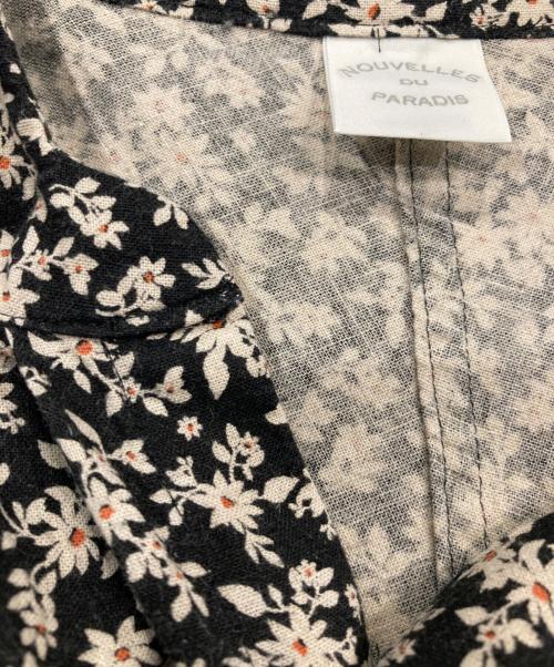NOUVELLES DU PARADIS（ヌーヴェル ドゥ パラディ）NOUVELLES DU PARADIS (ヌーヴェル ドゥ パラディ) 綿麻フラワープリントワイドブラウス ブラック サイズ:38の古着・服飾アイテム