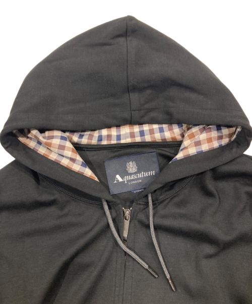 Aquascutum（アクアスキュータム）Aquascutum (アクアスキュータム) ジップアップパーカー ブラック サイズ:Lの古着・服飾アイテム