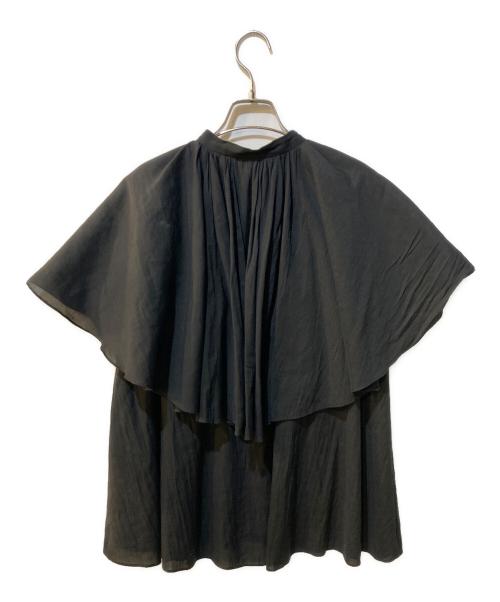 DEPAREILLE（デパリエ）DEPAREILLE (デパリエ) ケープカラースリーブレスブラウス ブラック サイズ:38の古着・服飾アイテム