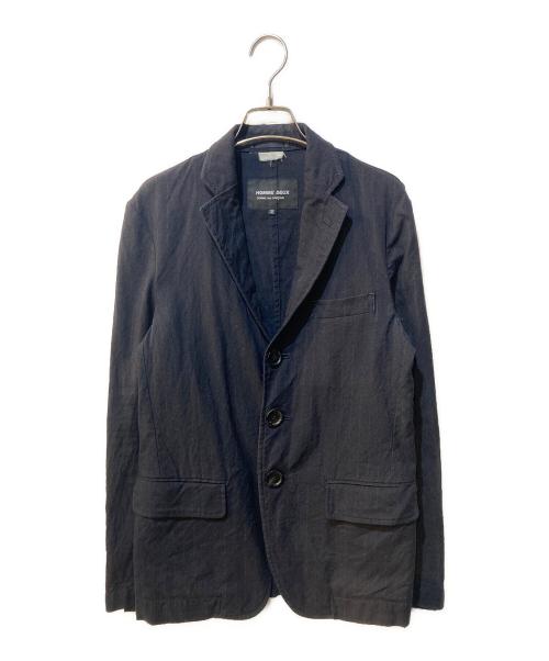 COMME des GARCONS HOMME DEUX（コムデギャルソン オム ドゥ）COMME des GARCONS HOMME DEUX (コムデギャルソン オム ドゥ) 3Bストライプジャケット ネイビー サイズ:XSの古着・服飾アイテム
