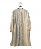 green label relaxingグリーンレーベルリラクシング）の古着「ドロスト ギャザー コート」｜ホワイト