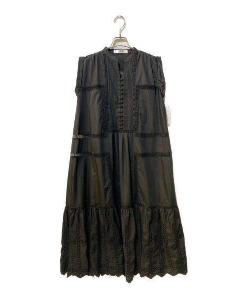furfur（ファーファー）furfur (ファーファー) スカラ刺繍ワンピース ブラック サイズ:Free 未使用品の古着・服飾アイテム