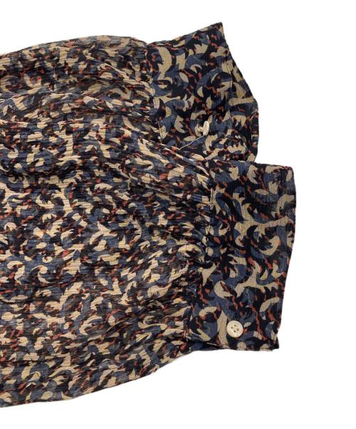 SOLEIADO（ソレイアード）SOLEIADO (ソレイアード) 花柄長袖ブラウス ブルー サイズ:36の古着・服飾アイテム