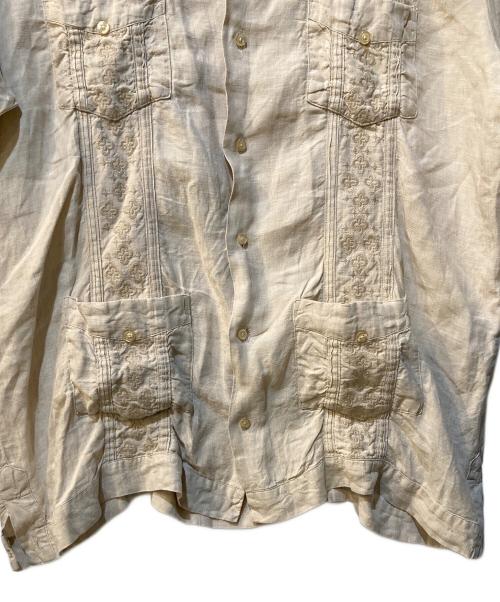 LAND'S END（ランズエンド）LAND'S END (ランズエンド) キューバシャツ ベージュ サイズ:Lの古着・服飾アイテム