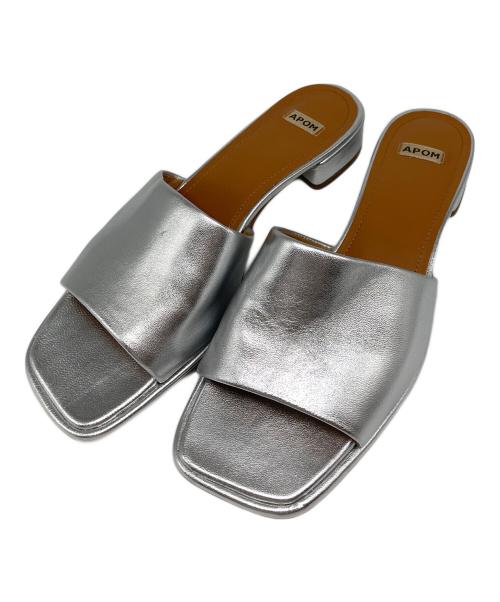 APOM（アポム）APOM (アポム) 本革ソフトミュール シルバー サイズ:42の古着・服飾アイテム
