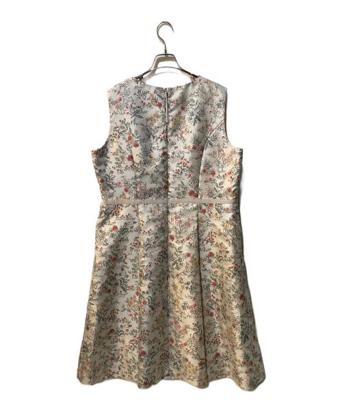 Rose Tiara（ローズティアラ）Rose Tiara (ローズティアラ) フラワージャガードワンピース ベージュ サイズ:46の古着・服飾アイテム