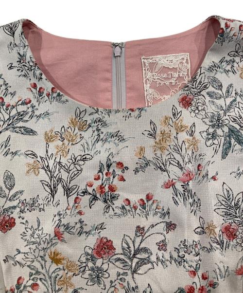Rose Tiara（ローズティアラ）Rose Tiara (ローズティアラ) フラワージャガードワンピース ベージュ サイズ:46の古着・服飾アイテム