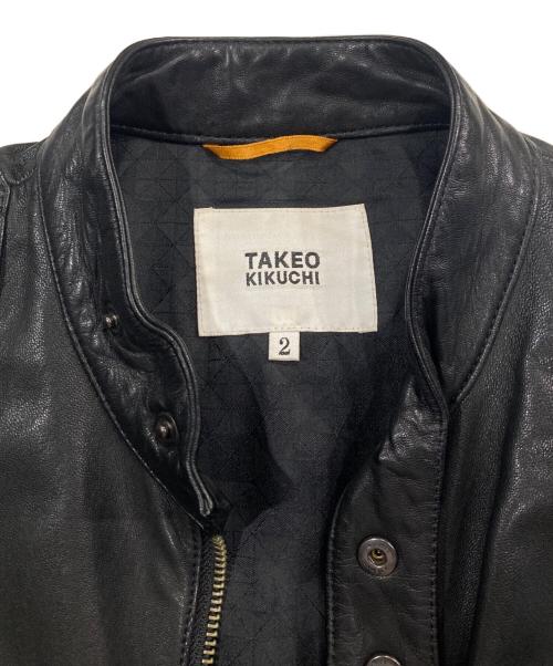 TAKEO KIKUCHI（タケオキクチ）TAKEO KIKUCHI (タケオキクチ) レザージャケット ブラック サイズ:2の古着・服飾アイテム