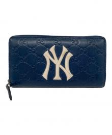 GUCCI×MLB（グッチ×エムエルビー）の古着「ニューヨークヤンキース/グッチシマ長財布」｜ネイビー