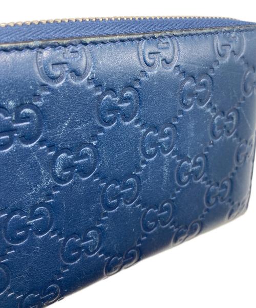 GUCCI（グッチ）GUCCI (グッチ) MLB (エムエルビー) ニューヨークヤンキース/グッチシマ長財布 ネイビーの古着・服飾アイテム