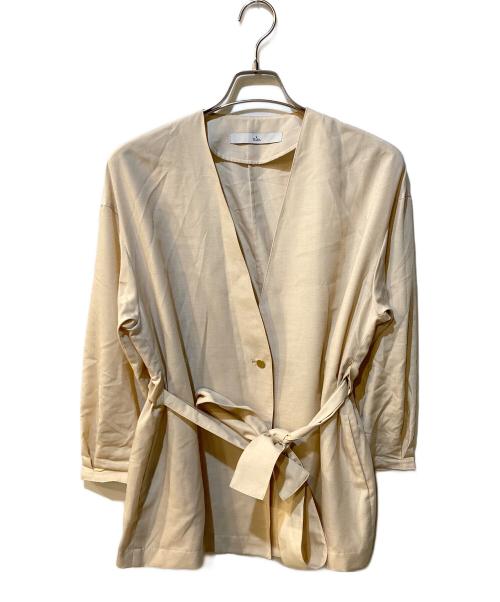 TIARA（ティアラ）TIARA (ティアラ) リボンベルトジャケット ベージュ サイズ:Freeの古着・服飾アイテム