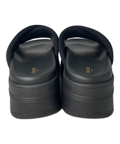 CELINE（セリーヌ）CELINE (セリーヌ) ブロックスライド クロスストラップサンダル ブラック サイズ:37の古着・服飾アイテム