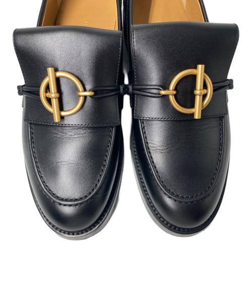 HERMES（エルメス）HERMES (エルメス) モカシン インパクト ローファー ブラック サイズ:37の古着・服飾アイテム