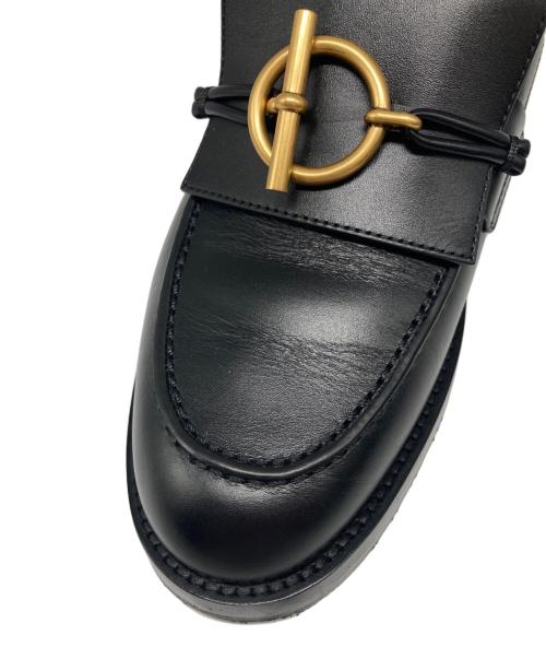 HERMES（エルメス）HERMES (エルメス) モカシン インパクト ローファー ブラック サイズ:37の古着・服飾アイテム