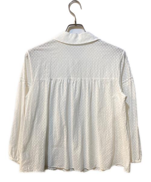 BALLSEY（ボールジィ）BALLSEY (ボールジィ) コットンガーゼエンブロイダリー シャツカラーブラウス ホワイト サイズ:36の古着・服飾アイテム