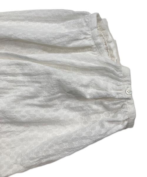 BALLSEY（ボールジィ）BALLSEY (ボールジィ) コットンガーゼエンブロイダリー シャツカラーブラウス ホワイト サイズ:36の古着・服飾アイテム