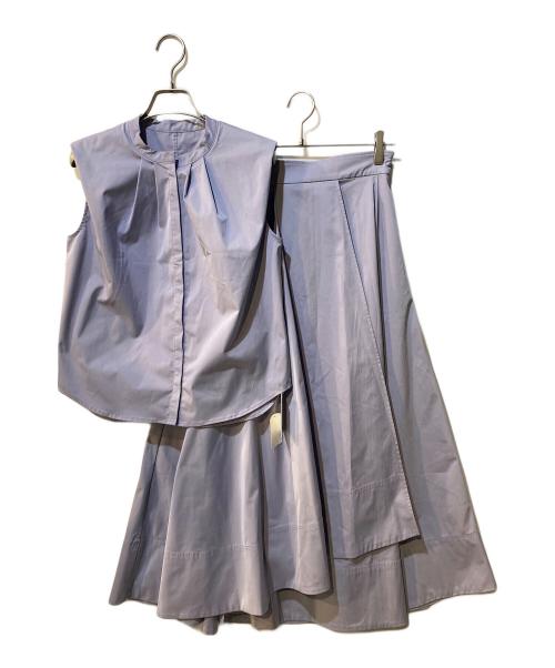 HER LIP TO（ハーリップトゥ）HER LIP TO (ハーリップトゥ) Tallinn Sleeveless Blouseセットアップ セピアブルー サイズ:M（スカート：S）の古着・服飾アイテム