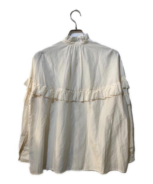 Spick and Span（スピック＆スパン）Spick and Span (スピックアンドスパン) コットンシルクティアードフリルスリーブブラウス ホワイト サイズ:Freeの古着・服飾アイテム