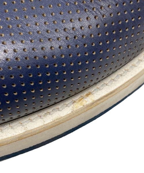 GIORGIO ARMANI（ジョルジョアルマーニ）GIORGIO ARMANI (ジョルジョアルマーニ) 内羽根メッシュレザーシューズ ネイビー サイズ:6の古着・服飾アイテム