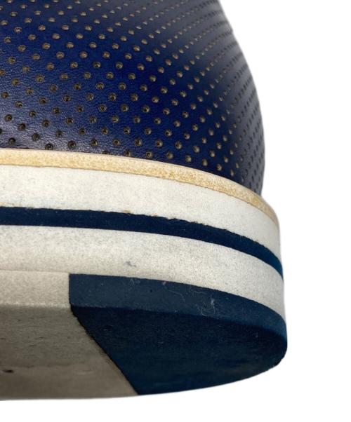 GIORGIO ARMANI（ジョルジョアルマーニ）GIORGIO ARMANI (ジョルジョアルマーニ) 内羽根メッシュレザーシューズ ネイビー サイズ:6の古着・服飾アイテム