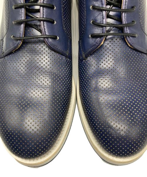 GIORGIO ARMANI（ジョルジョアルマーニ）GIORGIO ARMANI (ジョルジョアルマーニ) 内羽根メッシュレザーシューズ ネイビー サイズ:6の古着・服飾アイテム